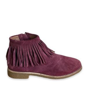 KATE SPADE New York Oxblood Red BETSIE Fringed Suede Ankle Boots Shoes